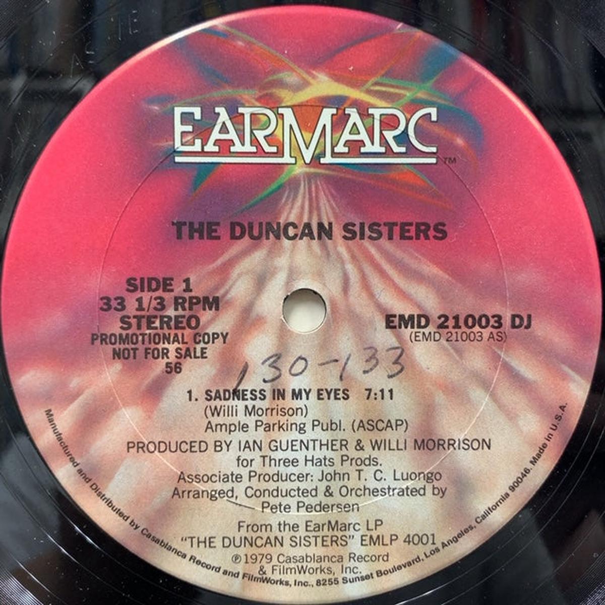 DUNCAN SISTERS / Sadness In My Eyes / Outside Love (12inch)