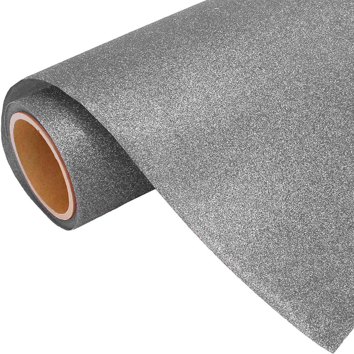 Gray Glitter Iron On Vinyl 20″ Wide Sold By the Yard
