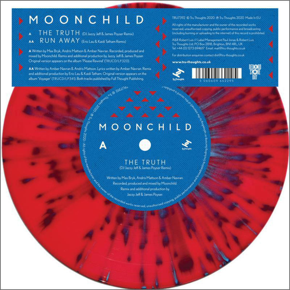 MOONCHILD 8211 The Truth Run Away Remixes 8211 78243 Red Hot Blue Splatter Vinyl RSD2020-AUG29
