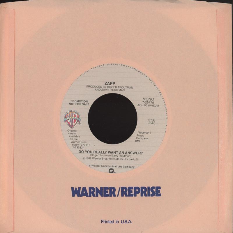 Zapp - Do You Really Want An Answer? on Warner Bros Modern Soul 45