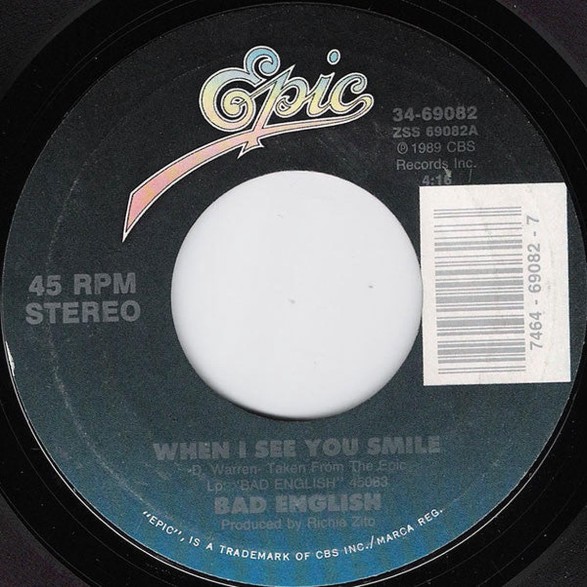 Bad English - When I See You Smile (7", Single, Styrene, Car) (Very Good (VG))