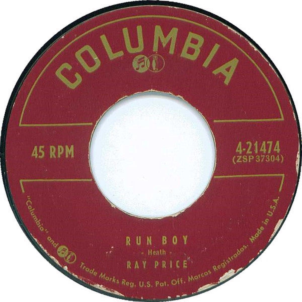 Ray Price - Run Boy / You Never Will Be True (7", Single) (Good Plus (G+))