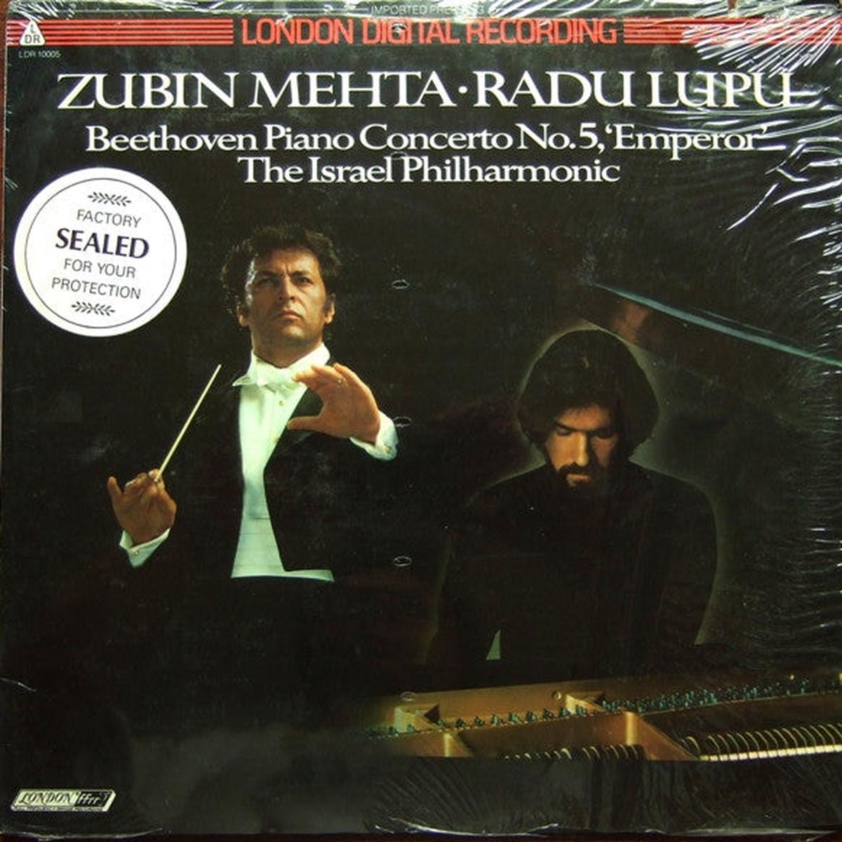 Zubin Mehta  Radu Lupu, Beethoven*, Israel Philharmonic Orchestra - Piano Concerto No. 5, 'Emperor' (LP) (Very Good (VG))